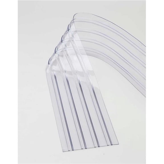 Global Industrial 786CP17 Replacement 12 x 9 ft. Scratch Resistant Ribbed Clear Strip for Curtains