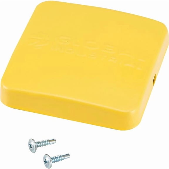 Global Industrial RP708162 Replacement Steel Cap for Guard Rail Posts - Yellow