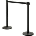 thumbnail image 1 of Global Industrial Retractable Belt Barrier, 40" Black Post, 10' Black Belt, Lot of 2, 1 of 3
