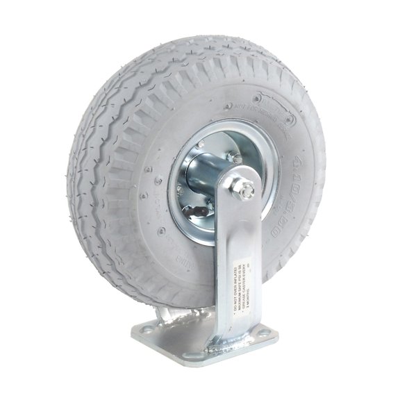 Global Industrial Rigid Plate Caster 10"" Full Pneumatic Wheel 330 Lb. Capacity