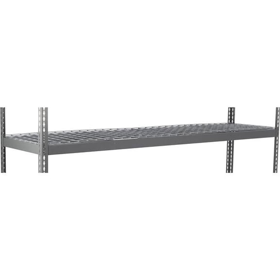 Global Industrial SBC3696R Heavy Duty Channel Boltless Shelving Additional Shelf - Wire Deck, Gray - 96 x 36 in.