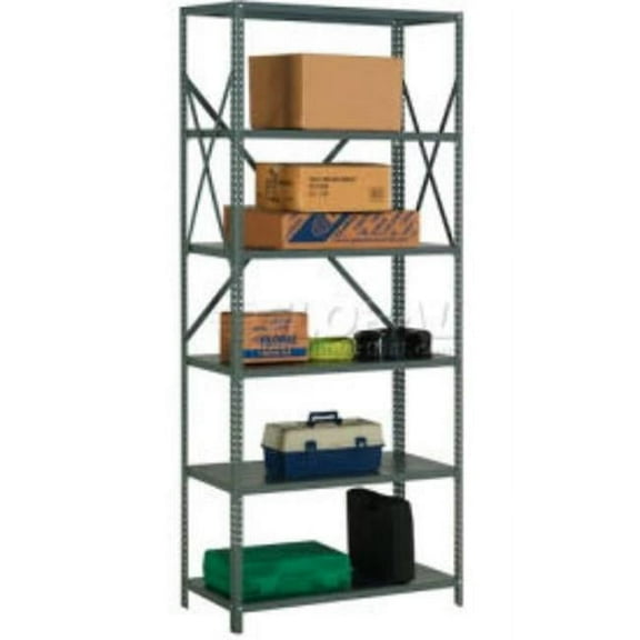 Global Industrial SO3618628 6 Shelf Open Steel Shelving - Starter - 20 Gauge, Gray - 36 x 18 x 85 in.
