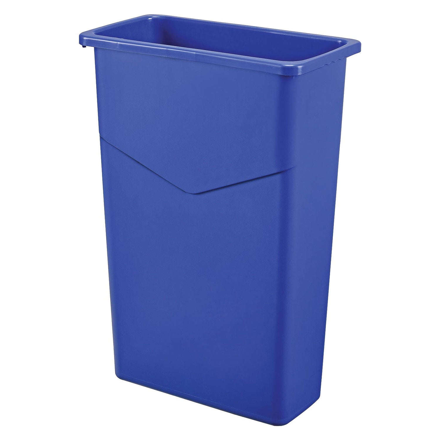 Slim Blue Plastic 23 Gallon Recycling Bin for Office