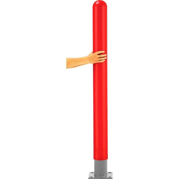 Global BOL4RD 4 in. HDPE Dome Top Smooth Bollard Post Sleeve, Red