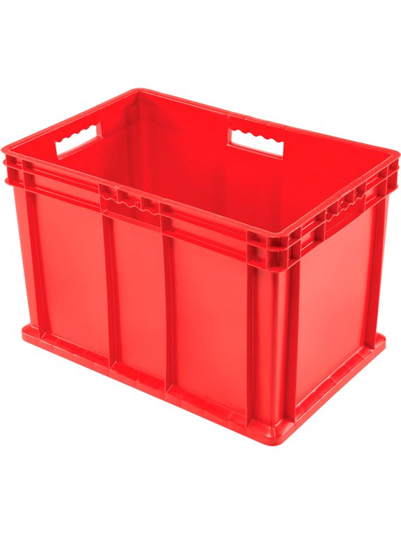 Solid Straight Wall Container, 23-3/4"Lx15-3/4"Wx16-1/8"H, Red, Lot of 2