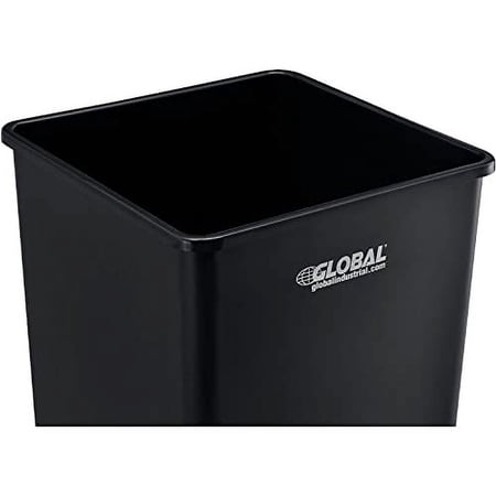 Global Industrial Square Plastic Garbage Can, 50 Gallon, Gray