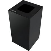 Global Industrial Square Recycling/Trash Can with Waste Lid 36 Gallon Black