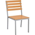 thumbnail image 1 of Global Industrial Stackable Outdoor Dining Armless Chair, Tan, 4 Pack, 1 of 5