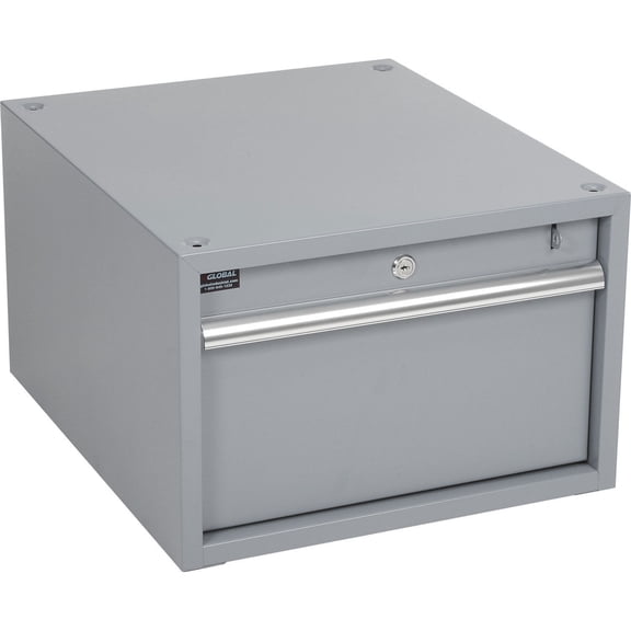 Global Industrial Stacking Steel Drawer 17-1/4""W x 20""D x 12""H Gray