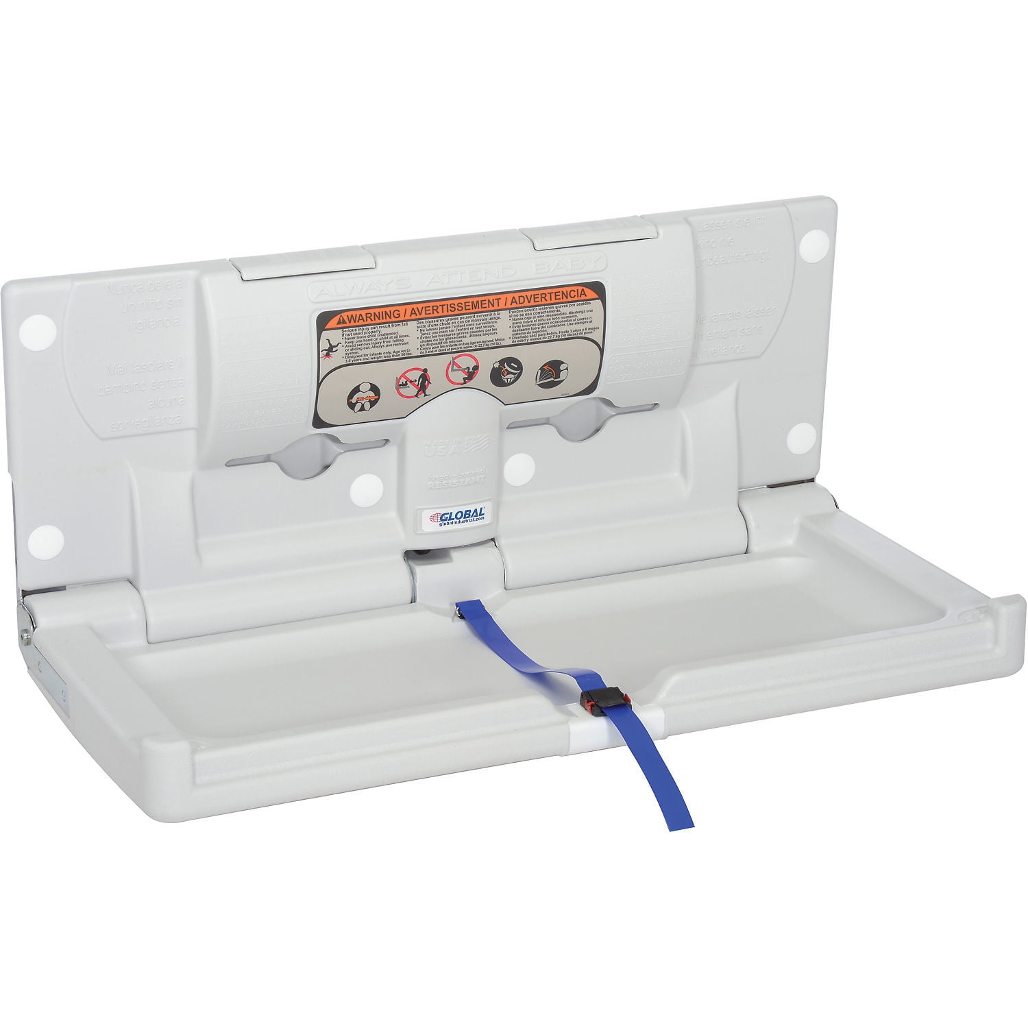 Light Gray Polyethylene Surface Mount Baby Changing Station