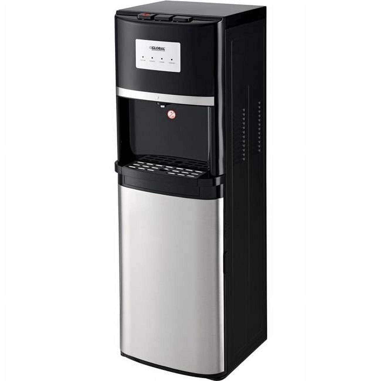 Global Industrial Tri-Temp Non-Filtered Water Dispenser, Black with Stainless