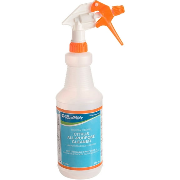 Global Industrial 641550 Trigger Spray Bottles for All-Purpose Cleaner - 32 oz - 12 per Case