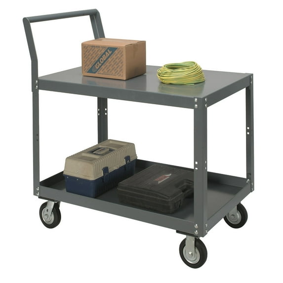 Two Shelf Unassembled Heavy Duty Service Cart, 1200 Lb. Capacity, 48"L x 30"W x 30"H
