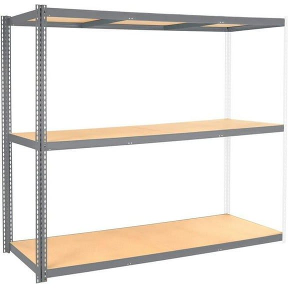 Global Industrial UABD48606W3 3 Shelf Extra Heavy Duty Boltless Shelving Add On - Wood Deck, Gray - 60 x 48 x 60 in.
