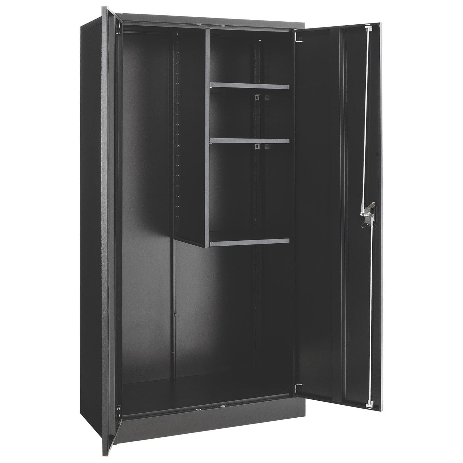 Global Industrial Unassembled Janitorial Cabinet, 36x18x72, Black ...