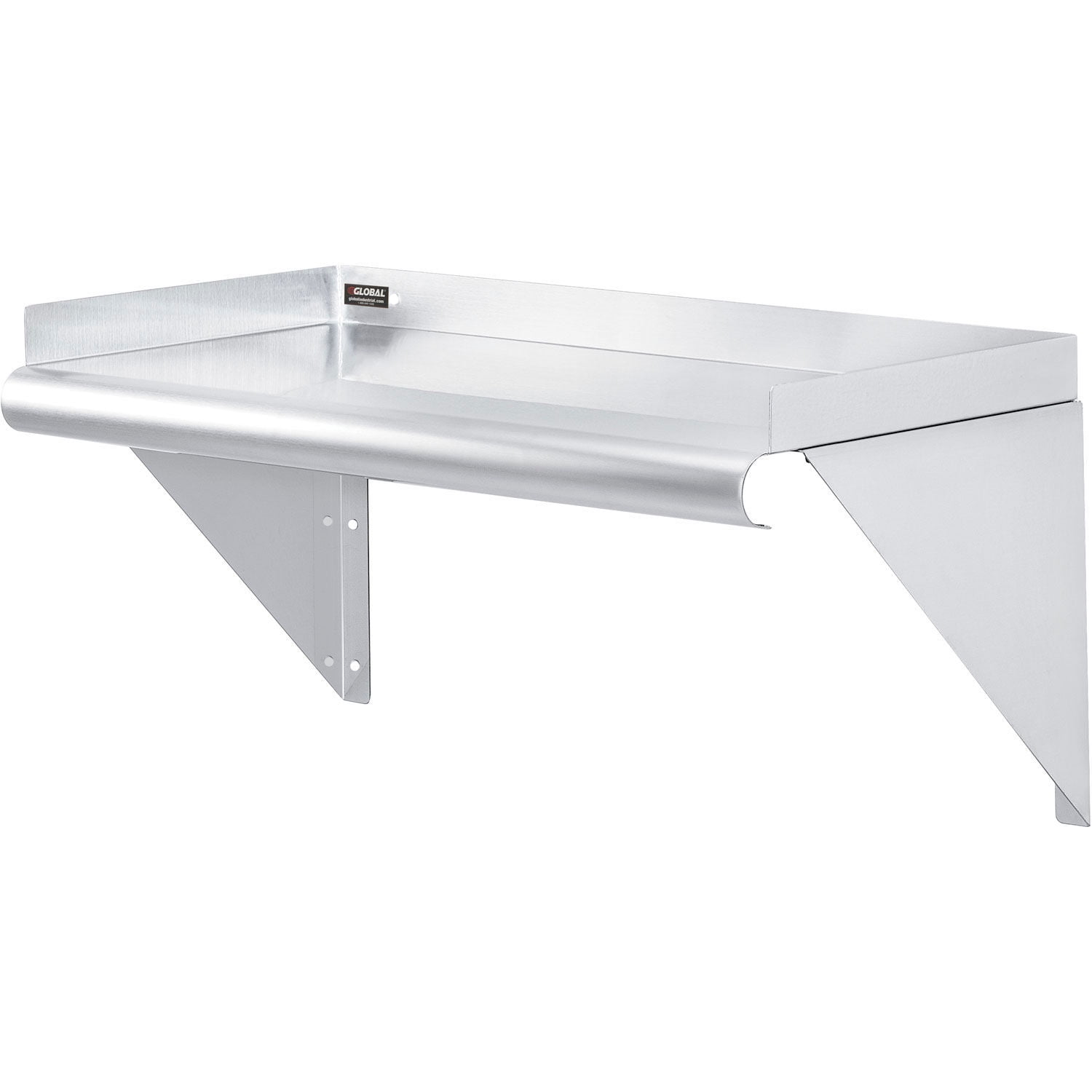 24" Stainless Steel Wall Mount Shelf with Lip