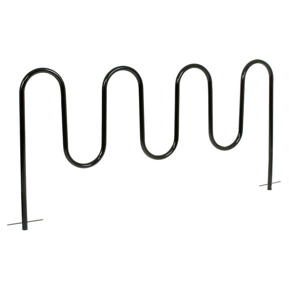 Global Industrial Wave Bike Rack, Black, Below Ground Mount, 9-Bike