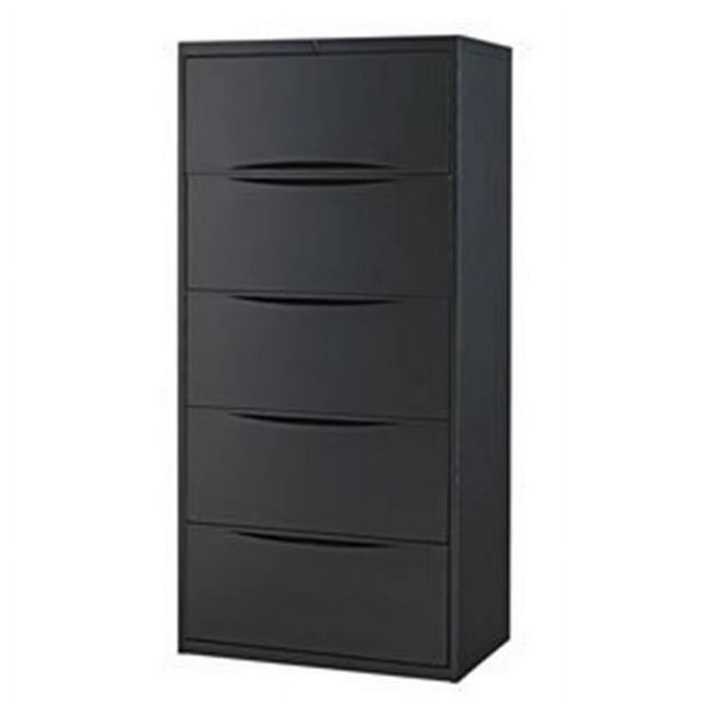 Global Industries 252468BK Interion 30 in. Premium Lateral File Cabinet 5 Drawer, Black