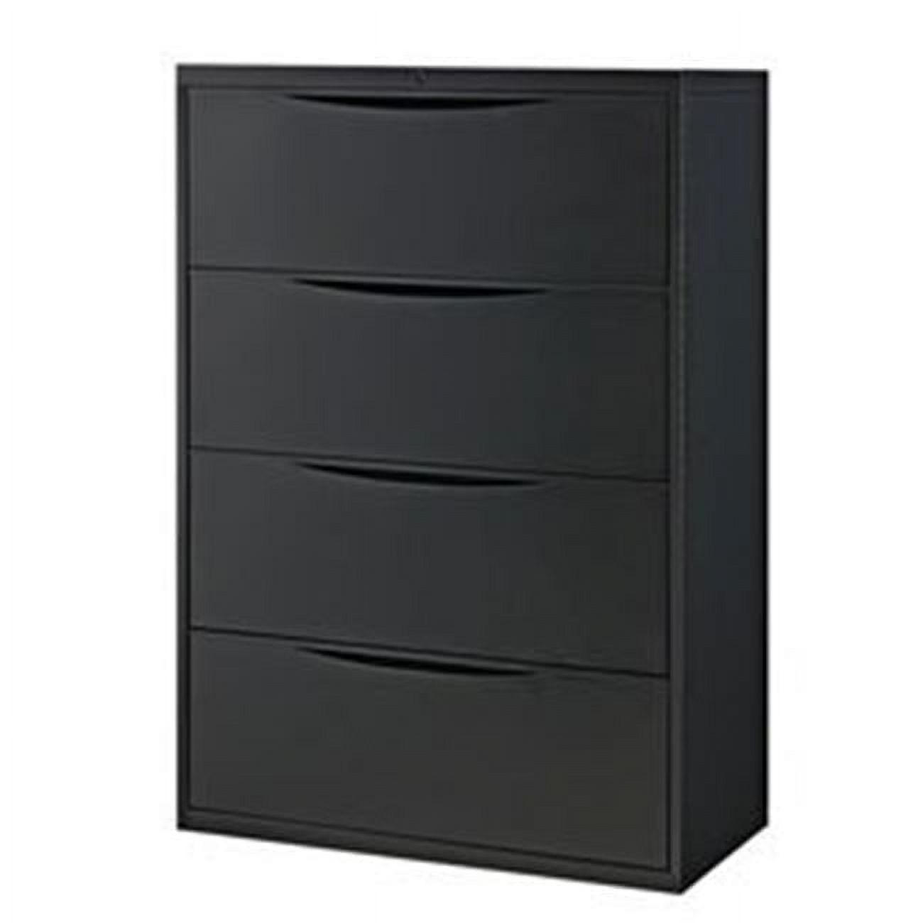Global Industries 252470BK Interion 36 in. Premium Lateral File Cabinet 4 Drawer, Black - image 1 of 1