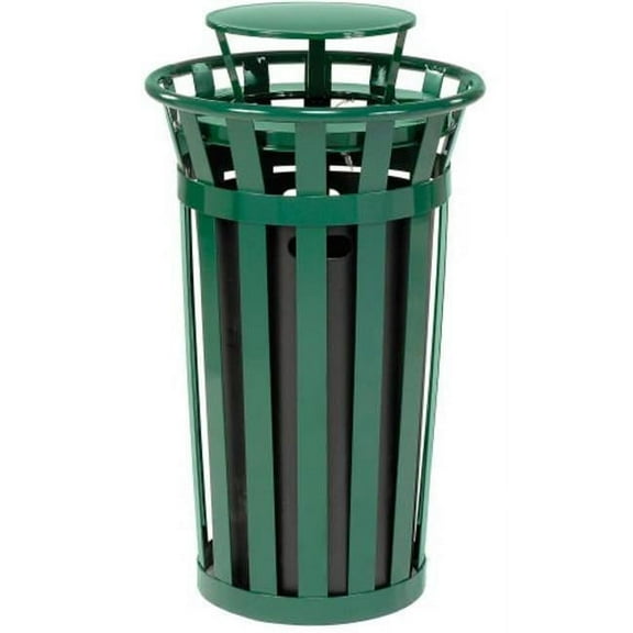 Global Industrial Steel Rain Bonnet Lid For 24 Gallon Trash Can Green