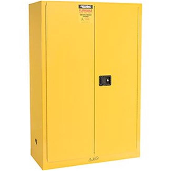 Flammable Storage Cabinet – 45 Gallon, 2 Door, Self-Closing, 43"W X 65"H X 18"D, Yellow