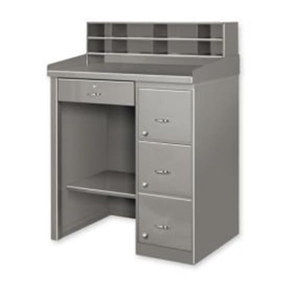 Global Industries 300913 Open Pedestal Frame Shop Desk - Gray