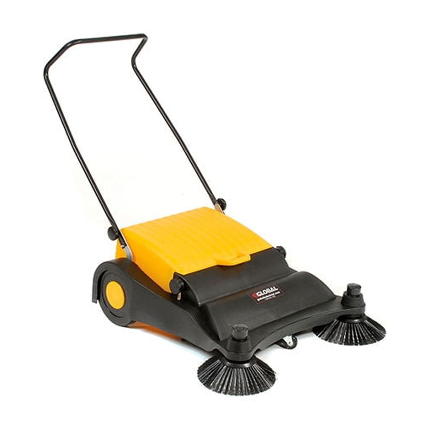 Industrial Push Sweeper 32" Cleaning Width Black and Yellow