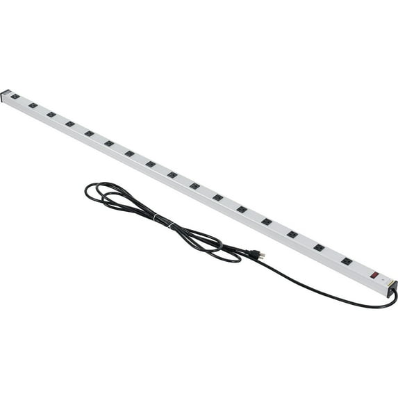 72" 16 Outlet Aluminum Power Strip with 15-ft Cord ETL/cETL