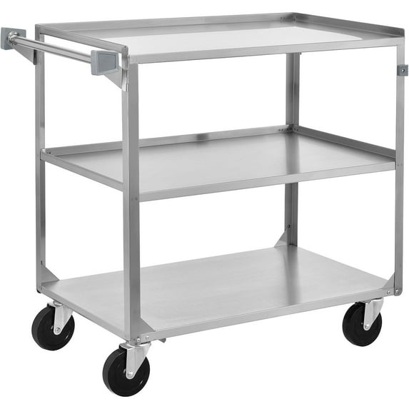 Global Industrial Stainless Steel Utility Cart 500 lb. Capacity 27-5/8""L x 16-3