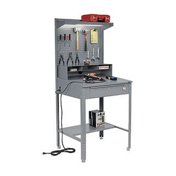 Global Industrial Sloped Shop Desk w/ Riser & Pegboard Panel 34-1/2""W x 30""D G