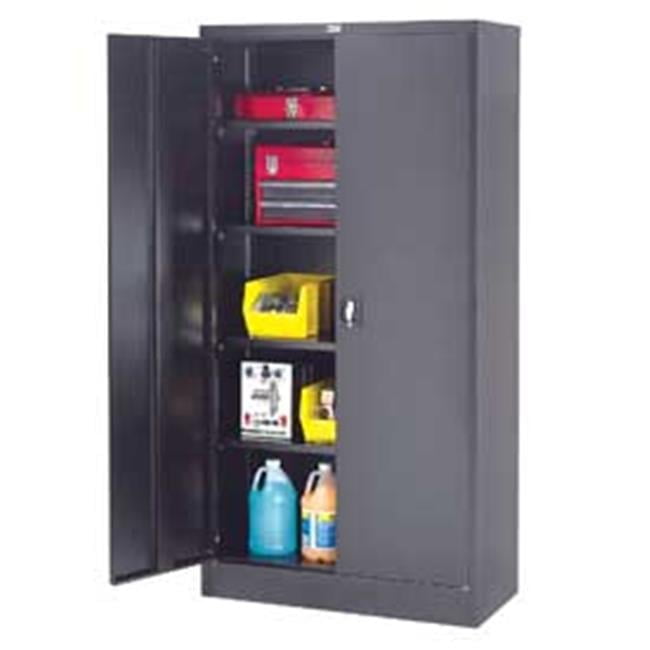 Black Steel Lockable Office Cabinet with Adjustable Shelving