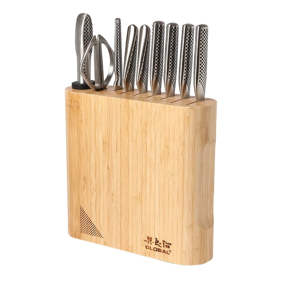 Global Kanpeki 10-Piece Knife Block Set, Bamboo