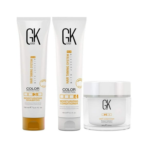 Global Keratin GK Hair Moisturizing Shampoo and Conditioner Set 100ml - Deep Conditioner Masque 200g/7.5oz Dry Damage Hair Conditioning