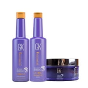 Global Keratin GKhair Miami Bombshell Purple 280ml - Silver Bombshell 280ml - Ultra Blonde Bombshell Masque 200g/7.5oz, Hair Smoothing Toning Blowout Treatment