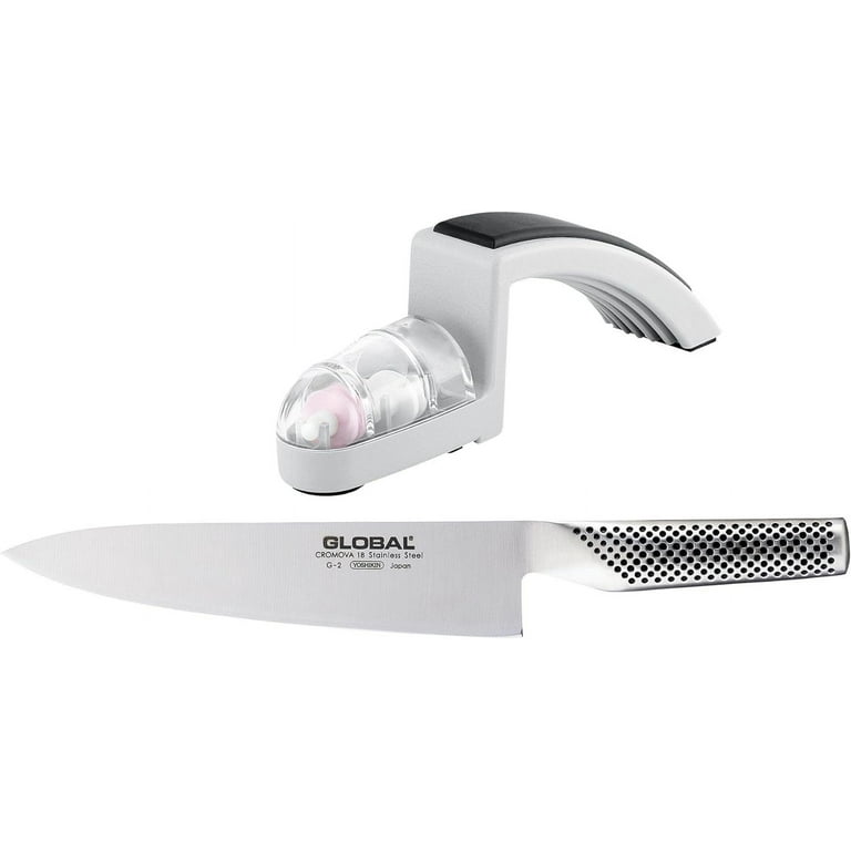 Global Knives 8 Chef's Knife (G-2) with 220/GB Knife Sharpener Set 