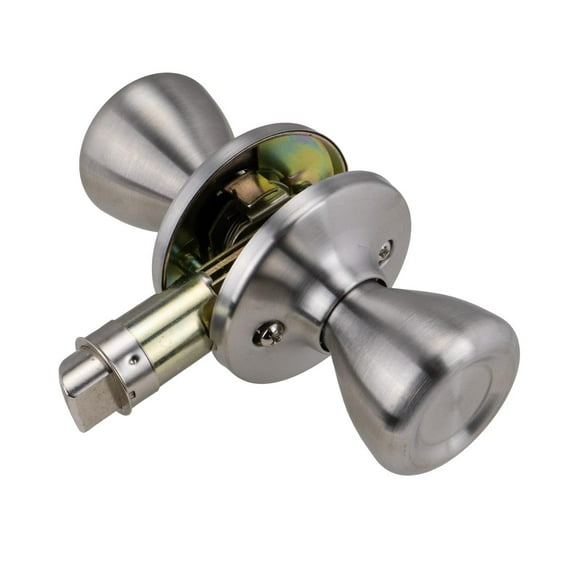 Global Link RV Interior Passage Door Knob for Hall or Closet Doors, Stainless Steel Finish, 1 Pack
