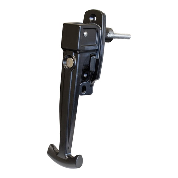 Global Link Ramp Door Compression Latch, G391 Cylinder Installed, No Key, Black Powder Coat