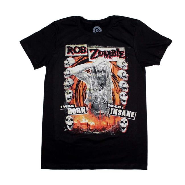 Global Merch Glo Rzb10128 S Rob Zombie Born To Go Insane T Shirt Black