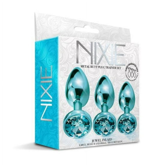 Global Novelties, Nixie Metal Anal Plug Trainer Set Blue Metallic