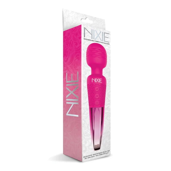 Global Novelties LLC 81505: Nixie Rechargeable Wand Pink Ombre Metallic