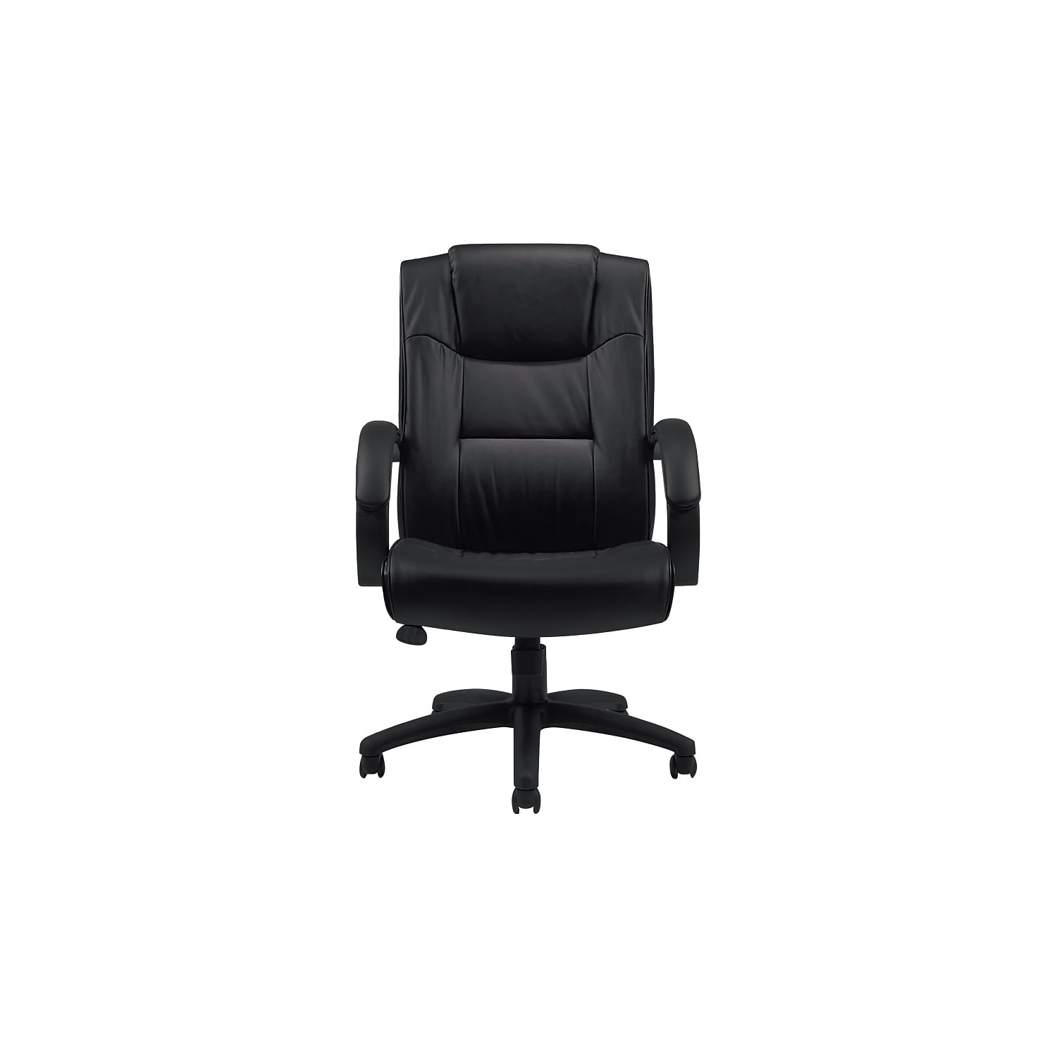 ErgoLux High-Back Black Faux Leather Executive Swivel Chair