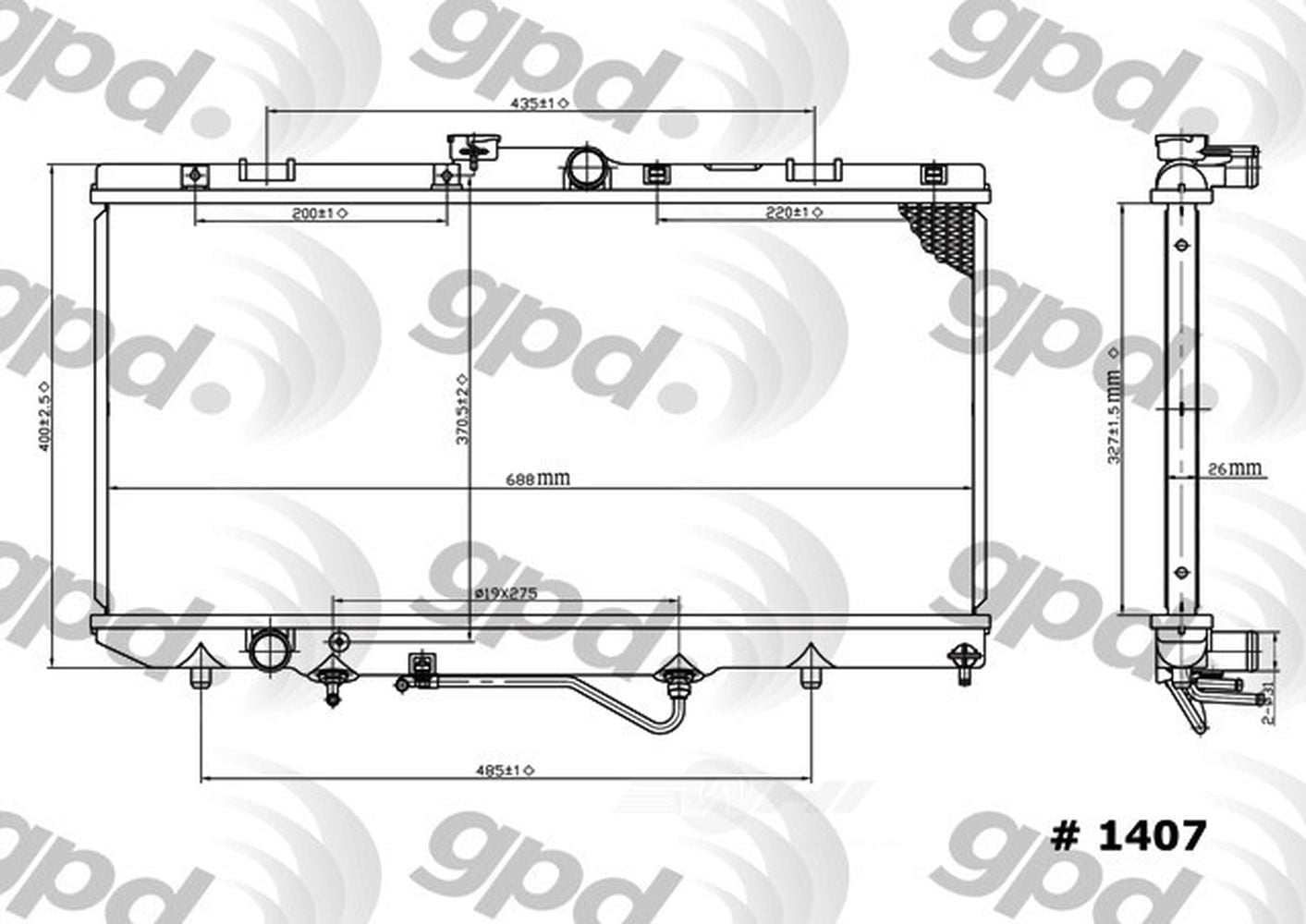 Global Parts Distributors 1407C Radiator Fits select: 1990-1993 TOYOTA CELICA