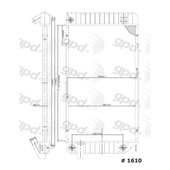 Global Parts Distributors 1610c Radiator