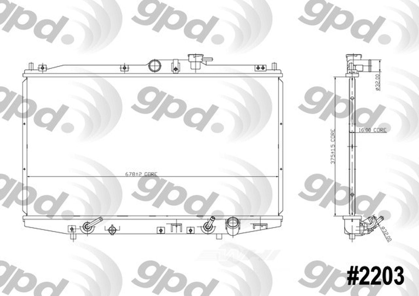 Global Parts Distributors 2203C Radiator Fits select: 1998-2002 HONDA ACCORD