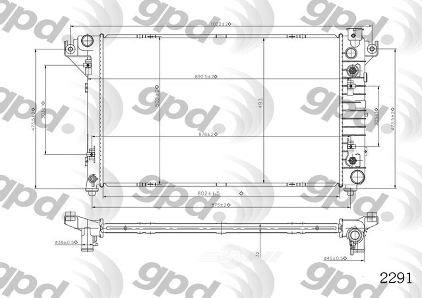 Global Parts Distributors 2291C Radiator Fits select: 1998-2002 DODGE RAM 1500, 1998-2002 DODGE RAM 2500
