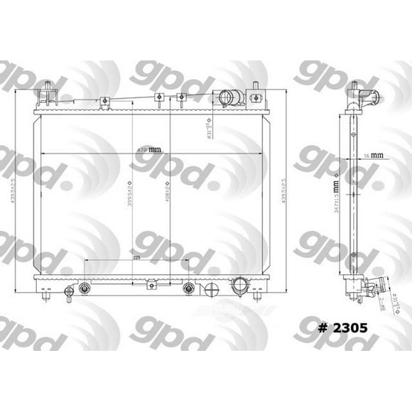 Global Parts Distributors 2305C Radiator Fits select: 2006 TOYOTA SCION, 2006 TOYOTA SCION XA