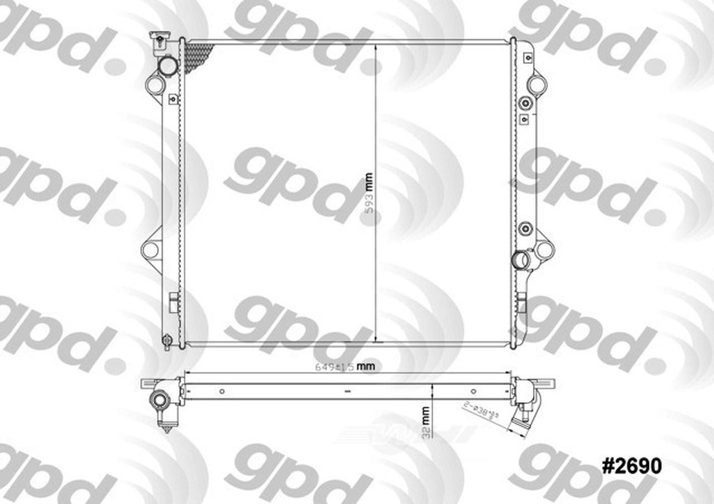 Global Parts Distributors 2690C Radiator Fits select: 2003-2009 LEXUS GX