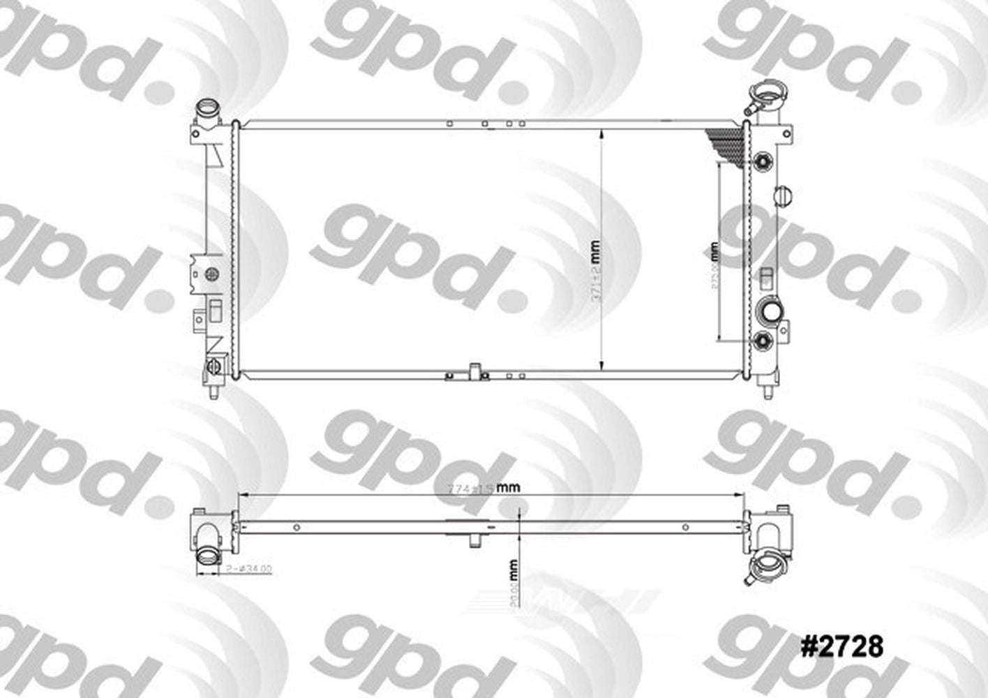 Global Parts Distributors 2728C Radiator Fits select: 2005-2006 CHEVROLET UPLANDER, 2002-2005 BUICK RENDEZVOUS