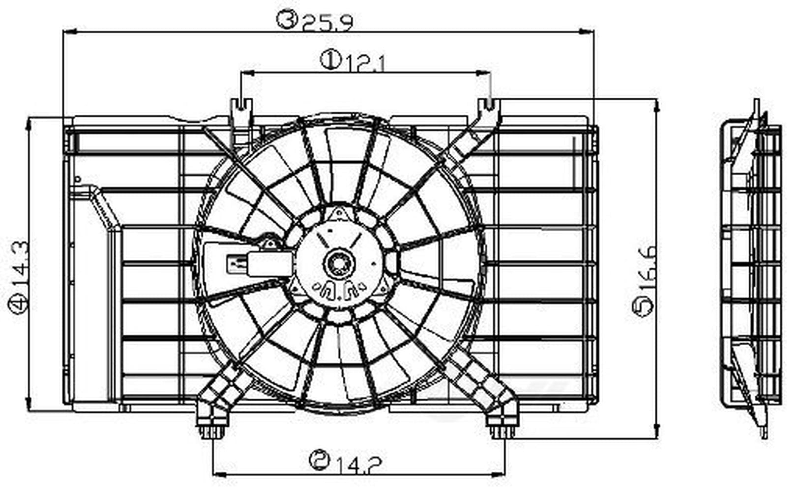 Global Parts Distributors 2811300 Electric Cooling Fan Assembly