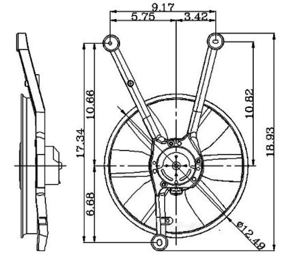 Global Parts Distributors 2811365 Electric Cooling Fan Assembly